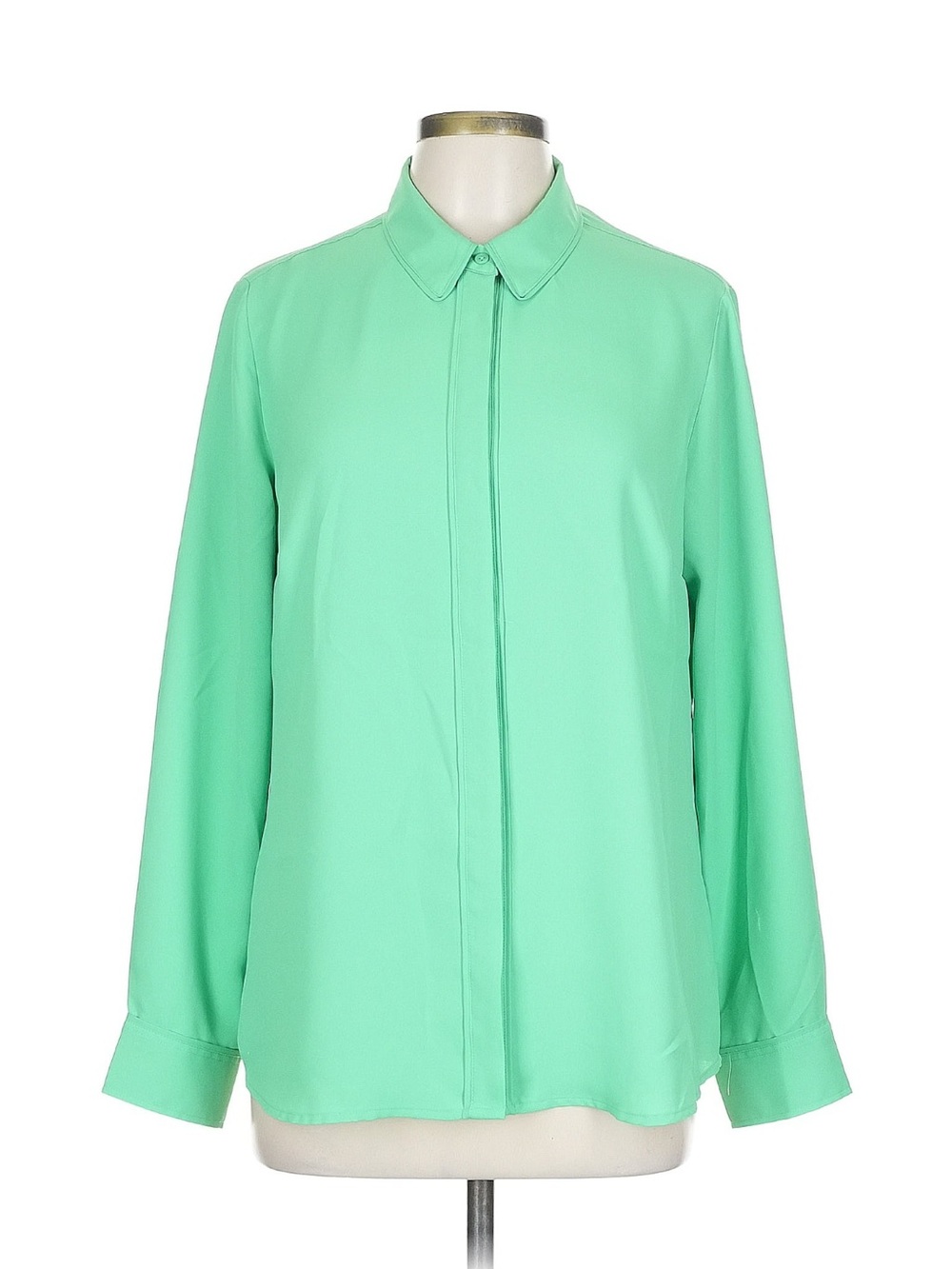 Express Mint Green Concealed-Placket Button-Down Shirt